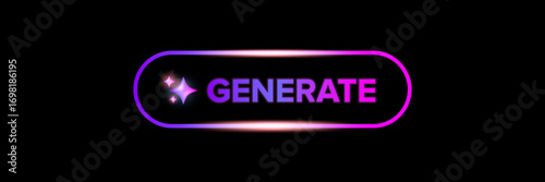 AI Generate glossy button vector icon, futuristic neon glow design for a website or application, creative user interface element, Artificial intelligence generate button