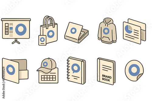 Marketing, branding 3d icon set. promotion, advertising icons collection 3d style