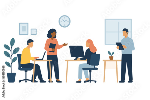 Office, business outline icon set. workplace, teamwork, productivity icons outline collection