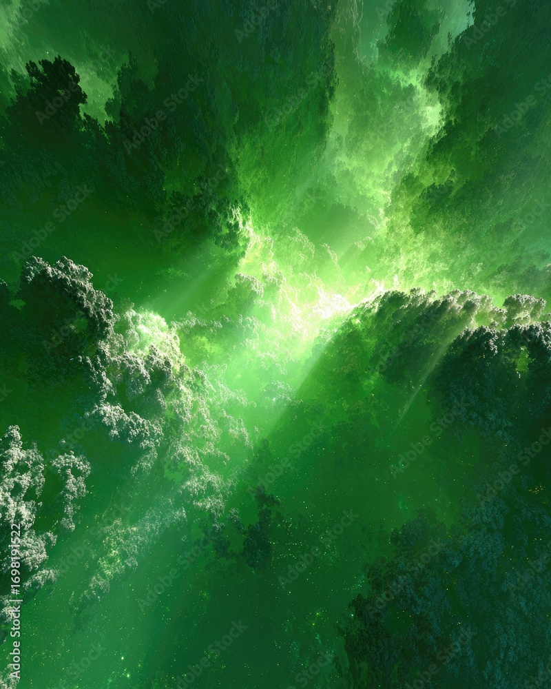 Obraz premium Abstract Green Light Glowing Pattern