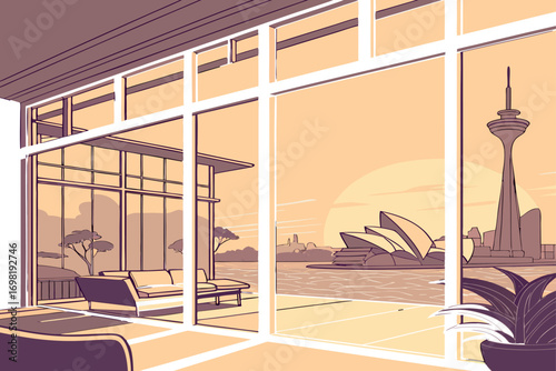 Sydney Opera House View from Modern Home