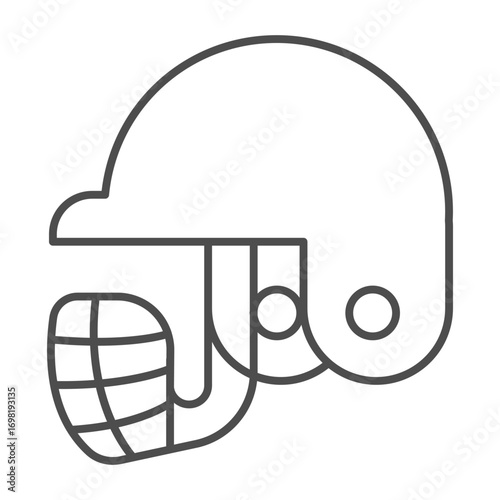 cricket helmet outline, protective gear, white background clip art preview