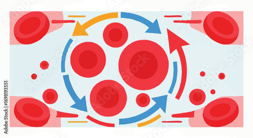 Excavator Working in Industrial Landfill with City Skyline Background