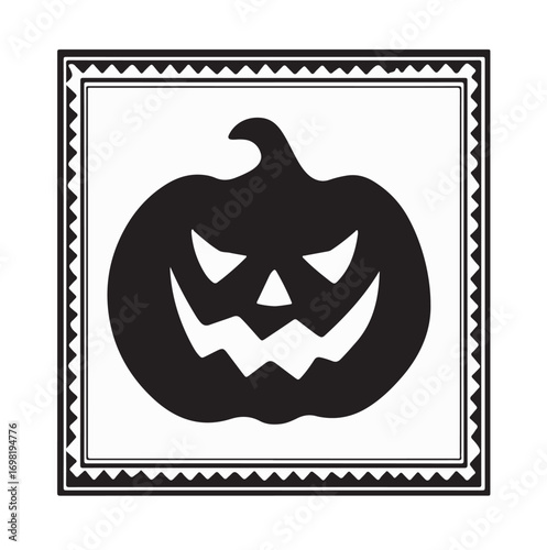 black and white, vector  pumpkin hallowen isolated white background