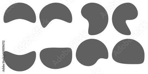 Blobs icon. Rock black icons. Drops or stone silhouettes. Vector set of black blobs . Organic blob shapes collection .