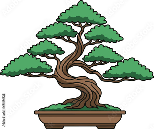 Bonsai Tree Vector Illustration