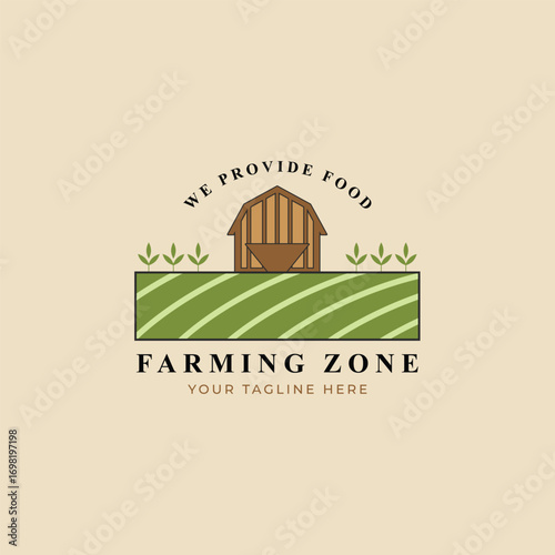 farming or agriculture field logo design template