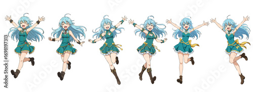 Dynamic Anime Character Design A Vibrant Collection of Expressive Poses