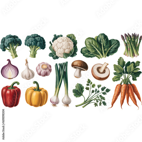 Assortment of fresh and colorful vegetables for healthy eating and culinary purposes