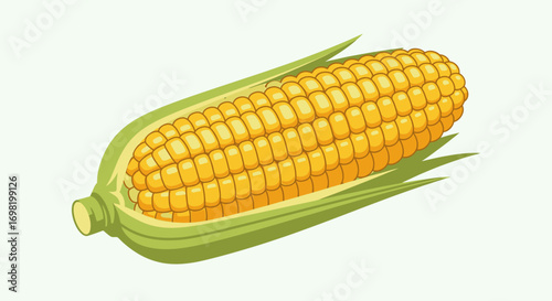 Vibrant Corn Illustration Isolated on White Background