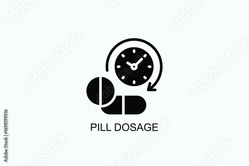 Pill Dosage Icon Or Logo Isolated Vector Illustration