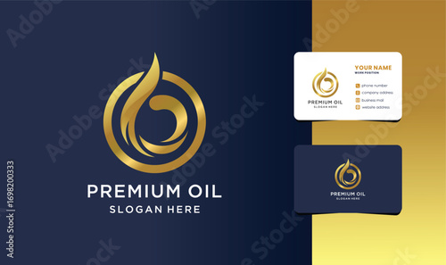 premium oil logo with business card design.