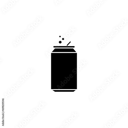 Icon Soda Can in Silhouette Style Vector Illustration Isolated Design