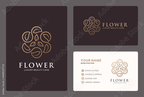 leaf logo design with a circle shape style.