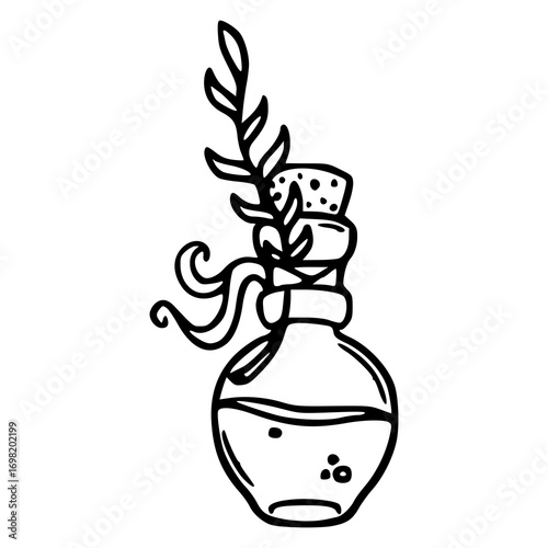 witchcraft and alchemy potion drawing
