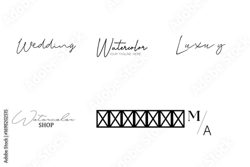 watercolor packs text logo design