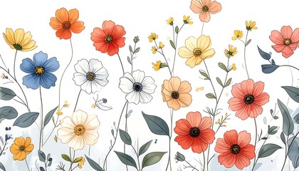 Pastel floral border