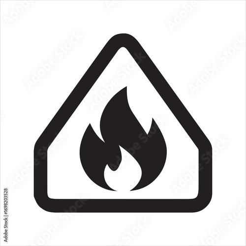 Flammable material warning symbol for safety and hazard communication