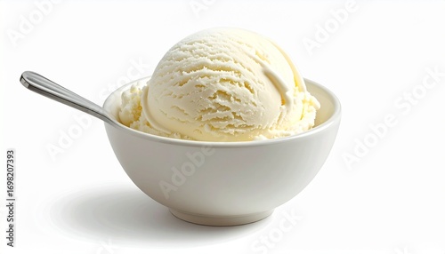 シンプルな白いバニラアイスクリーム