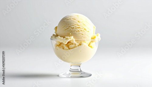 シンプルな白いバニラアイスクリーム