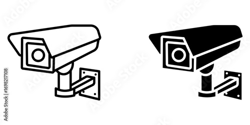  surveillance camera icon white on background