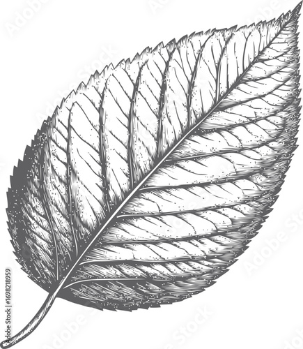 Botanical vector sketch hand drawn line art in nature, vintage botanical leaf engraving, detailed etching — stock vector