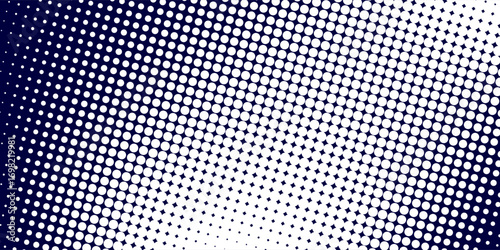 Dotted gradient vector illustration, white and black halftone background, horizontal seamless dotted lines, monochrome dots texture backdrop, retro effect. modern