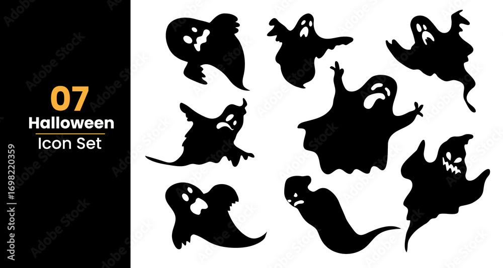 Naklejka premium halloween-icons-png-set-haunted-spirits-ghosts-pumpkins-transparent.png