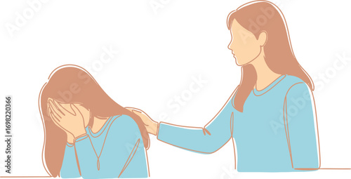 Caring hand offers comfort and support to a distressed friend