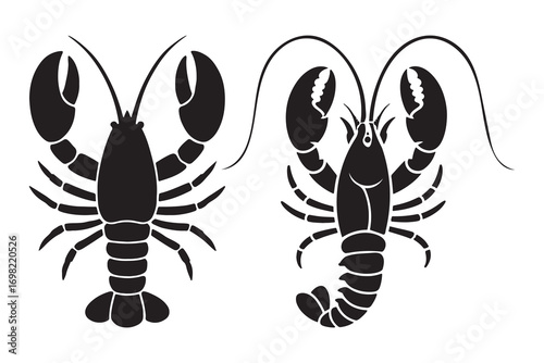 Lobster Silhouette Vector for Seafood, Marine, and Design Projects