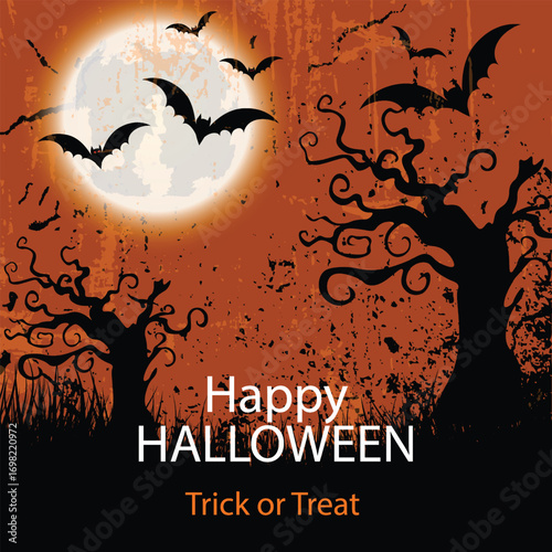 Horror mystery cartoon ghosts, pumpkin and bat. Monster characters,  Art & Illustration