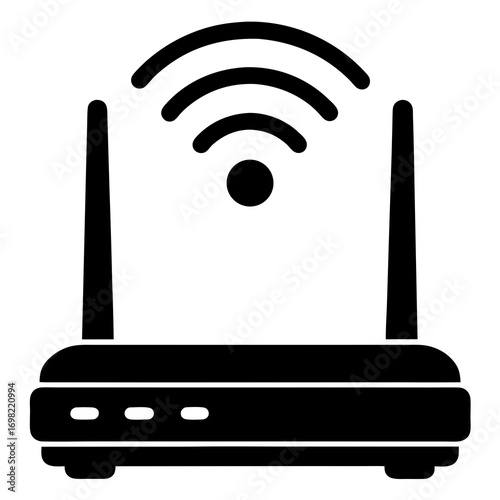 Simple Wi-Fi Router silhouette,