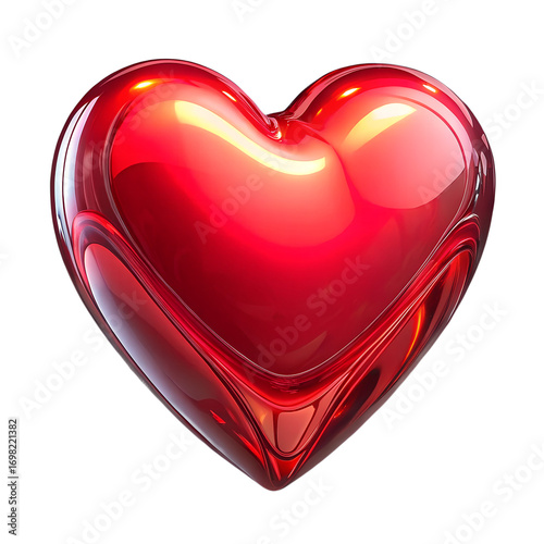 Shiny Red Heart Shape love romance