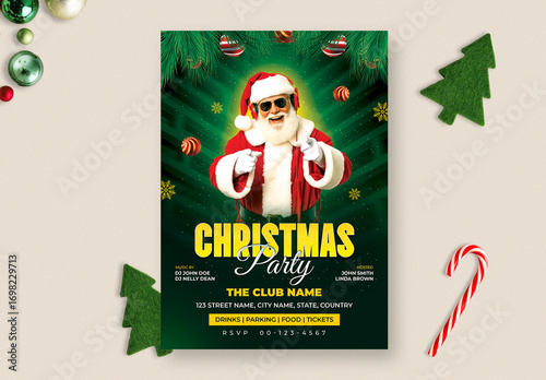 Christmas Festival Music Club Party Flyer Template