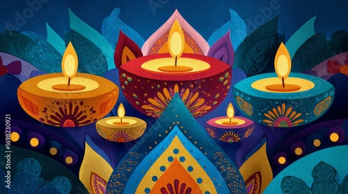 Festival of Lights Diya Candles Diwali Celebration Photography