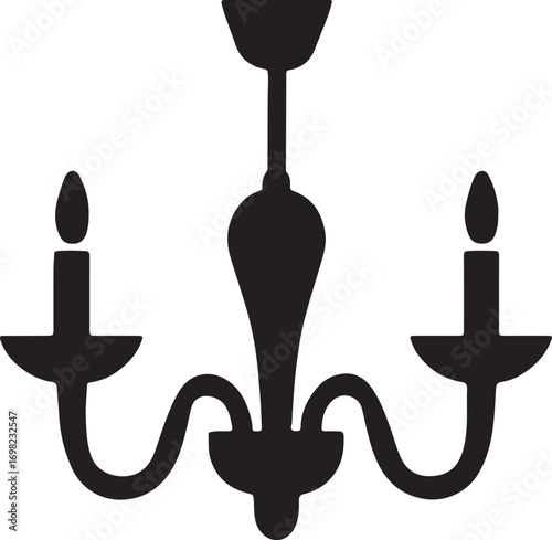 Elegant chandelier silhouette vector illustration for home, interior, and lighting decor designs.