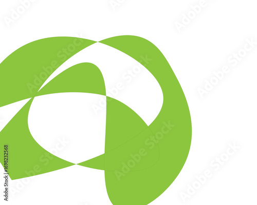 Abstract green organic shapes create a modern, vibrant design representing growth and harmony, perfect for eco-friendly branding or a fresh, innovative visual element, originally a vector graphic