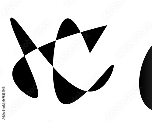 Dynamic abstract shapes create a modern and artistic design, perfect for innovative branding and creative projects, adding a touch of sophisticated flair and visual interest to any design