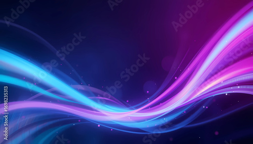Abstract Neon Light Waves Background