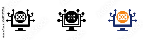 Quantum Computing Icon Collection Glyph & Mixed Style 