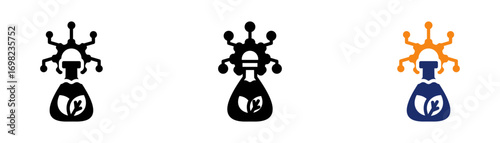 Biotechnology Icon Collection Glyph & Mixed Style 