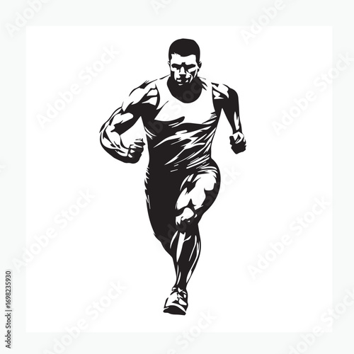 silhouette of a running athlete