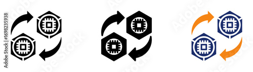 Digital Twins Icon Collection Glyph & Mixed Style 