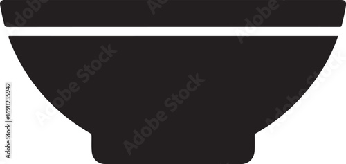 Simple bowl silhouette vector illustration for kitchen, dining, and home decor designs.