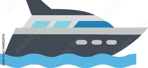 Modern luxury yacht sailing smoothly across azure ocean waves recreational boat travel leisure activity