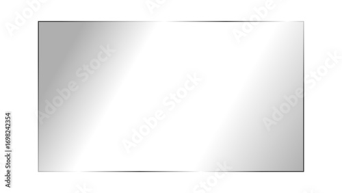Transparent shiny glass plate. Clear glass showcase on a transparent background. Realistic laptop or TV screen glare or reflection. Vector illustration.