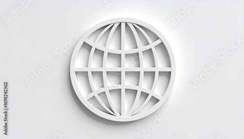 3D globe icon on a white background