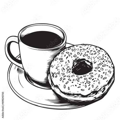 a cup of coffee and a donut