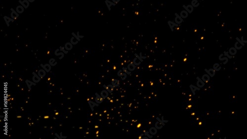 Cinematic fire particles with a black background