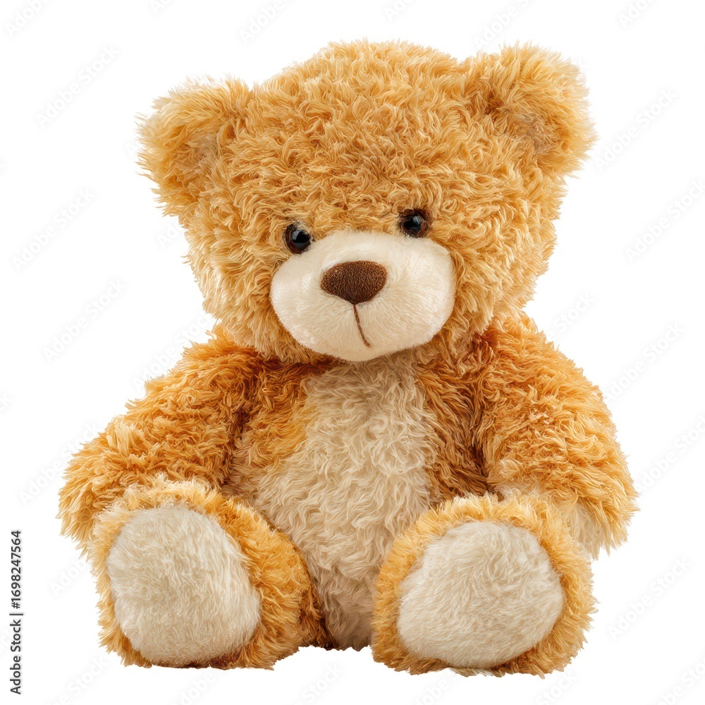 Obraz premium A Soft, Adorable Plush Bear with Fluffy Fur and Gentle Expression Perfect for Comforting and Cherishing Moments in a Child's Life